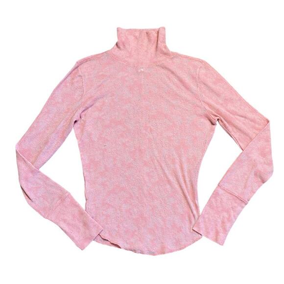 Free People You and I Baroque Turtleneck Top Baby Pink Small - Picture 2 of 5